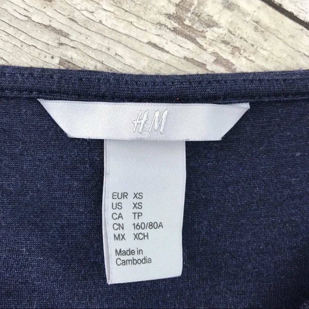 H&M Navy and Black Colorblock Dress Sz XS - Picture 7 of 8